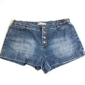 Free People Braided Denim High Waist Shorts Sz 30